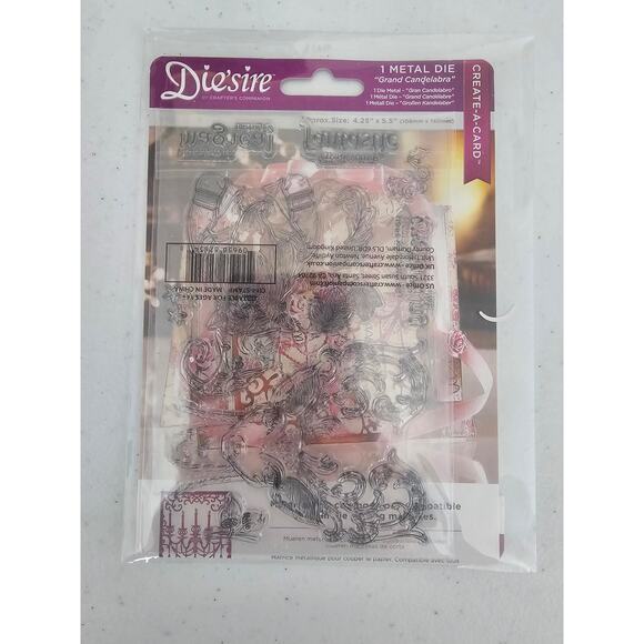 Diesire Grand Candelabra Clear Rubber tamp and Die Set Create A Card - Picture 1 of 6